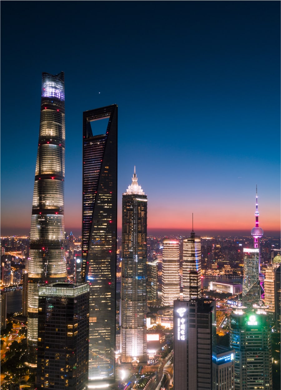 Shanghai skyline at night