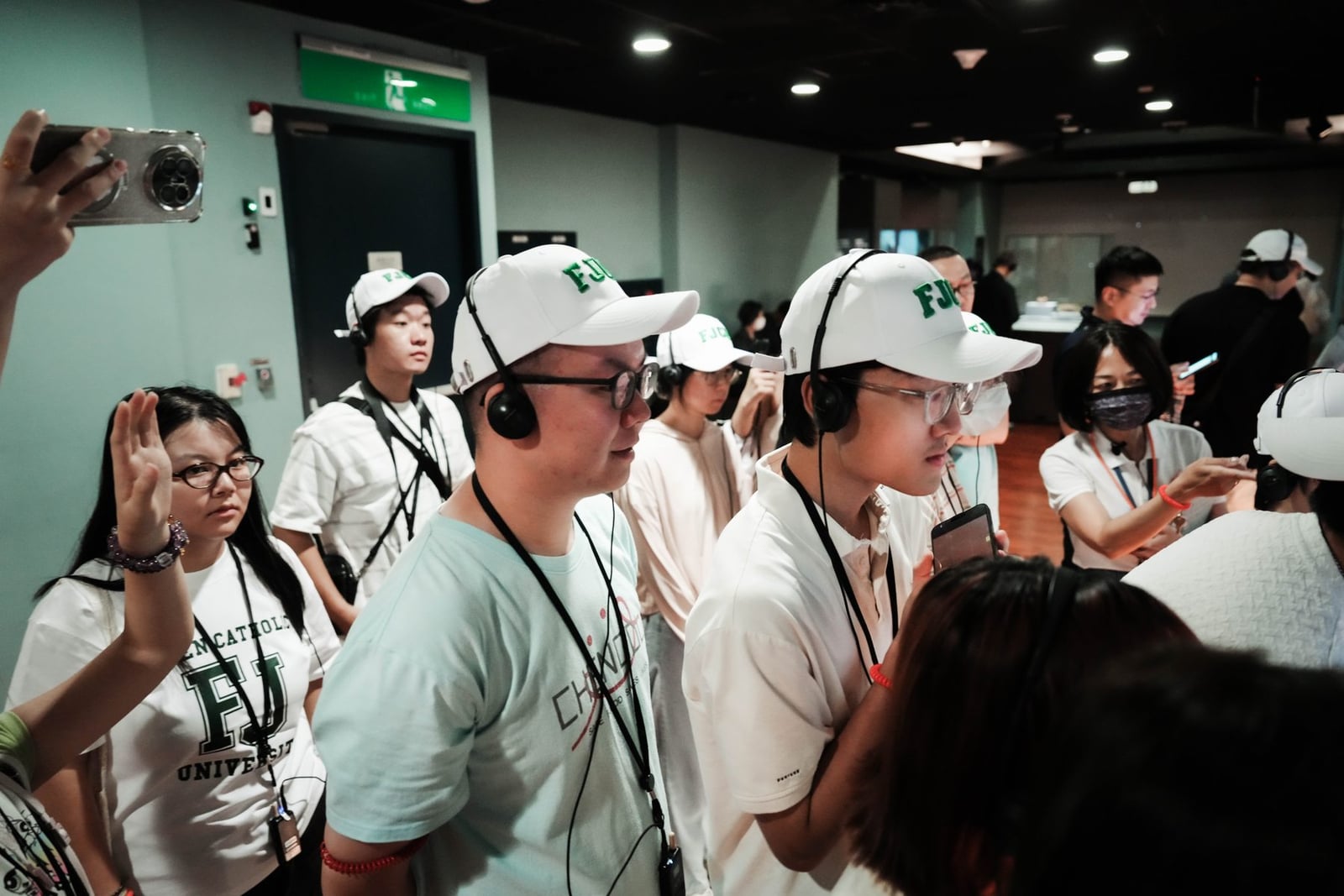 Fu Jen Catholic University students using headsets during an immersive learning activity