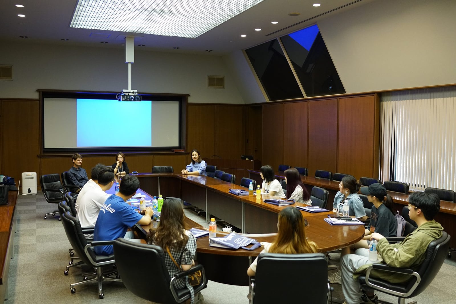 Kansai University students attending a university seminar